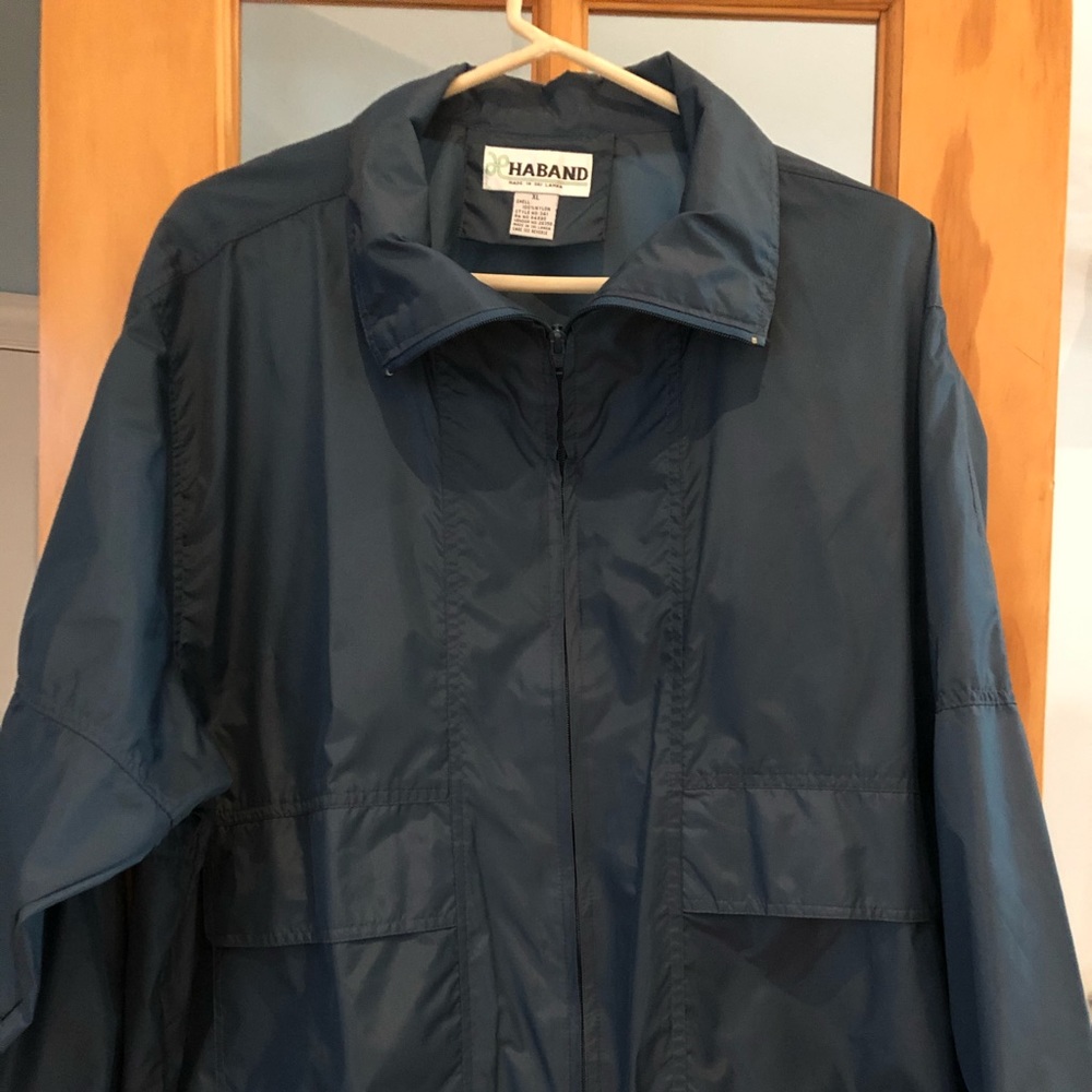 Navy blue long sleeve with elastic sleeve ends